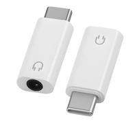 2 Pack Adaptador USB C a 3,5 mm para Auriculares Cuffie Audio, Tipo C a 3.5mm Adattatore Jack, Plug and Play, Compatto e Portatile, Compatible con iPhone 15/16, Samsung Galaxy S24/S23, iPad, Huawei