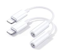 2 Pack Adattatore Lightning Jack Cuffie 【Certificato Apple MFi】 Adattatore Cuffie iPhone 3.5mm Aux Audio Cavo Accessori Compatibile con iPhone 14/13/12/11/Xs/XR/X/8/7 Supporta tutti i sistemi iOS