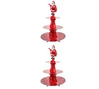 2 Pack Alzatina Natalizia Alzata Per Torta Multistrato Torre Di Cupcake