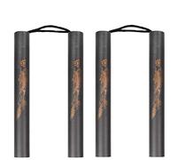 2 pack Arti marziali cavo riempita gomma piuma di addestramento di pratica Nunchakus per Beiginners, giocattolo migliore regalo per i bambini di AumoToo (Nero, 10.83inch / 27,5 centimetri)