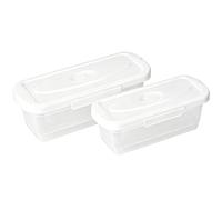 2 Pack Breading Bowl Shaker With Lid - PP 35x12x12cm Large And 30x10x8.94cm Small Batter Mixing And Coating Container Set - Upgraded Shake Flour Bowl For Fried Chicken Fish Onion Rings Ánd Vegetables