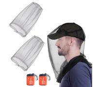 2 Pack Cappello Zanzariera Appello di Testa a Rete Faciale Cappello con Rete Antizanzare,Head net Mesh Rete per Insetti Rete per la Testa per il Viso per Campeggio,Protezione da Insetti e Zanzare