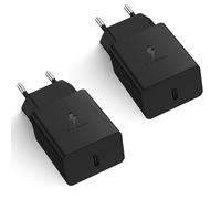 2-Pack Caricabatterie USB C per Samsung Galaxy S23 S22 S21 S20 fe S10 S9 S8 A54 A53 A52 A51 A50 A34 A14 A12 e Serie M, USBC Presa Type C Alimentatore Caricabatterie Carica Adattatore Spinotto Muro