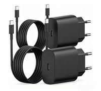 2 Pack caricatore per iPhone 18 17 16 15, 20 W USB C a C caricatore rapido 2 m cavo C per iPhone Duo/17 Pro/17e/16e/16 Pro Max/15 Plus, iPad 12.9/11 pollici, Air 5 4, Samsung Gaxy, adattatore AC-Nero