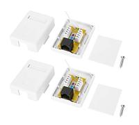 2 Pack CAT6 Desktop Information Box | RJ45 Flush Mount Box Single Port | for Network Wiring/Home Office/Ethernet | ABS, 100MHz Tested, 250 Insertions, Includes Screws & Tape