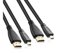 2 Pack Cavo Micro HDMI a HDMI 1.5M, Supporta High Speed 4K 60Hz 1080P Compatibile con Raspberry Pi 5/4B, GoPro Hero 7 Black Hero 4 5 6, Sony A6000/6300 Camera, Yoga 3 Pro