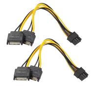 2 Pack | Cavo Splitter SATA | Cavo di Alimentazione SATA 15Pin + SATA 15Pin + PCI Express 8Pin | Cavo Adattatore di Alimentazione per Scheda Grafica Video PCIe | 20cm