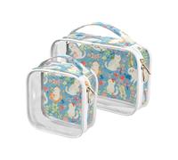 2 Pack chiaro Fresh Spring Colorful Cats toilette borsa da viaggio TSA approvato borsa portatile trucco piccolo kit da barba da uomo, fresco primavera gatti colorati, fresco primavera gatti colorati