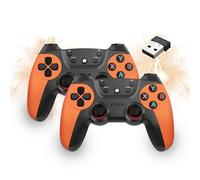 2 Pack Controller wireless USB per Multiplayer, Controller di gioco a doppio shock per Linux/Android/Phone/Windows PC/TV Box, Gamepad Joystick Plug & Play con Joystick a effetto Hall (orange)