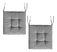 2-Pack Cushions 40x40/45x45 cm Comfortable 7cm Thick Seat Pads for Chairs & Benches Indoor & Outdoor Use Grey Garden Cushions 18x18 inch Seat Covers