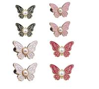 2-Pack Detachable Butterfly Clips,Butterfly Waist Cinching Button,Butterfly Waist Tightener for Pants Women,Pant Button Tightener Is Suitable for Loose Jeans Jackets Coats Shirts (8PCS)