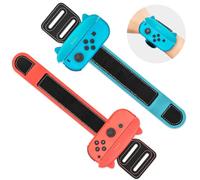 2 Pack di Braccialetti per Just Dance 2025 - Cenawin 2 in 1 Elastico Cinturino da Polso Wristband per Nintendo Switch/Switch Oled Joy Con, Just Dance 2024/2023/2022/2021 (Rosso e Blu)