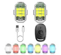 2 Pack Drone Strobe Light con 1 Pack Telecomando per DJI Lito 1/X 1/Mini 5 Pro/4K/2/SE/3/3 Pro/Mavic 2/2S/3 Phantom 3 4/4 Pro Drone Night Flight Anti Collision Ricaricabile Impermeabile Led