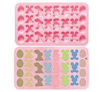 2 Pack Easter Egg Chocolate Candy Moulds, Silicone Cake Moulds With 32 Cavity, 7 Different Shapes, For Cakes, Fudge, Fondant, Dessert, Mousse, Cupcake, Chocolate, Home, Daily