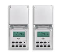 2-Pack ELRO TO3000 Interruttore orario digitale per esterni con programma settimanale programmabile | 10 tempi di commutazione al giorno | funzione casuale | impermeabile IP44 | fino a 3600W