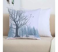 2 Pack Federe per Cuscini,Inverno, tema stagione invernale Un albero senza foglie nella foresta ne,Federa per Divano Casa Soggiorno Camera da Letto Decorazione per Interni 45x45cm Quadrate per Cuscino