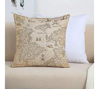 2 Pack Federe per Cuscini,Mappa, Altamente dettagliata Mappa del tesoro antico grunge Avventura Is,Federa per Divano Casa Soggiorno Camera da Letto Decorazione per Interni 45x45cm Quadrate per Cuscino