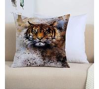 2 Pack Federe per Cuscini,Tigre, Bestia selvaggia Guardando dritto negli occhi dello spettatore Ar,Federa per Divano Casa Soggiorno Camera da Letto Decorazione per Interni 45x45cm Quadrate per Cuscino