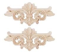 2 Pack Flower Carved Onlay Appliques - Wood Furniture Decals Transform Plain Doors/Cabinets/Walls | Elegant Home Decor Trim Adds Classic Charm | 6.3x3 inch (22 * 10CM)