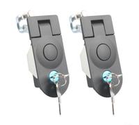 2-Pack Flush Mount Compression Latch Zinc Alloy Keyed Lock(2 pcs Black) | High-strength zinc alloy, plated black finish, wear-resistant, non-deformation, secure keyed lock operation