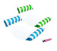2 Pack Galleggianti Gonfiabili per Piscina,4-in-1 Materassino Gonfiabile Mare Letto Galleggiante Multiuso, per Amaca Gonfiabile con Pompa D'aria per Adulti e Bambini