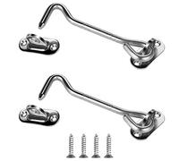 2 Pack Ganci per cabina Gancio per cancello e chiusura girevole a occhiello Ideale per fissare e tenere aperte le porte del capannone Cancelli del giardino Porte e finestre dell'armadio