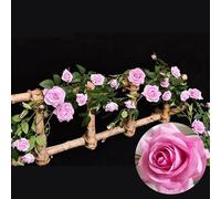 2 Pack Ghirlanda di Rose Artificiali, 90cm Seta Appeso Vite con Fiori e Foglie per la Casa Wedding Party Decor, Garden Craft Art,F
