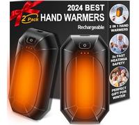 2 Pack Hand Warmers Rechargeable,Portable Electric Hand Warmers Reusable,USB Handwarmers,Outdoor/Indoor/Working/Studying/Camping/Hunting/Golf/Pain Relief/Games/Warm Gifts for Men Women Kids Christmas