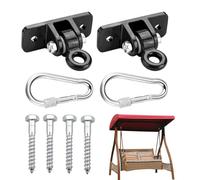2 Pack Heavy Duty Swing Hangers - Stainless Steel Ceiling Hooks for Hammock Chair, Yoga Seat & Punching Bag - 180° Swivel - Suspension Mounting Kit for Wood & Concrete, Indoor/Outdoor - 450KG Capacity