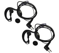 2-Pack HQRP 2-Pin External Ear Loop Hands Free Ptt Microfono per Bearcom Radio