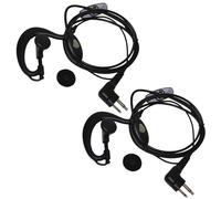 2-Pack HQRP 2-Pin External Ear Loop Hands Free Ptt Microfono per Bearcom Radio