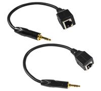 2-Pack HQRP 3.5mm Trs Stereo Maschio A RJ45 Female Adattatore per Cat 5 / 6