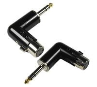 2-Pack HQRP 3-Pin XLR Femmina A 0.6cm Maschile Trs Angolo Di Adattatore W/4