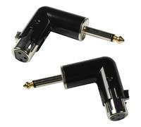 2-Pack HQRP 3-Pin XLR Femmina A 0.6cm Maschile Ts Angolo Adattatore Destro SX E