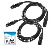 2-Pack HQRP 3-Pin XLR Maschio A Femmina Cavo 1.8m per Altoparlante, Pa Sistema
