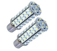 2-Pack HQRP BA15s 66 LED SMD3528 Bianco Lampadina per 93, 382, 1141, 1156