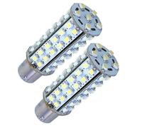2-Pack HQRP BA15s Base 66 LED SMD3528 Lampadina Cool Bianco 6300K-7000K 320-370