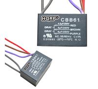 2-Pack HQRP Condensatore per Hampton Bay Soffitto Ventola 4.5uf+5uf+6uf 5-Wire