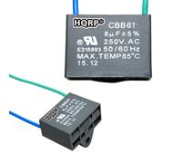 2-Pack HQRP Condensatore Per Hampton Bay Soffitto Ventola 8uf 2-Wire,CBB61