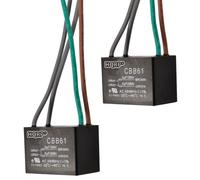 2-Pack HQRP Condensatore per Hampton Bay Soffitto Ventola CBB61 5uf + 5uf 4-Wire