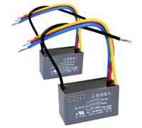 2-Pack HQRP Condensatore per Hampton Bay Ventola 3uF+3.5uF+6uF 4-Wire CBB61