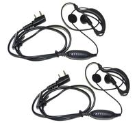2-Pack HQRP G Shape 2 Pin Earpiece Headset Ptt Mic per Kenwood Serie Radio