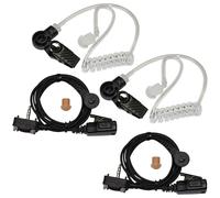 2-Pack HQRP Hands Free Headset Acoustic Tube Earpiece & Ptt Mic Per Vertex Radio