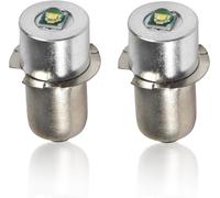 2-Pack HQRP P13.5S Base Aggiornamento Torce LED Lampadina 1.3W, 6-24 VDC, 130 Lm
