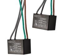 2-Pack HQRP Soffitto Ventola Condensatore 250VAC 5uf + 5uf 4-Wire CBB61 Ricambio