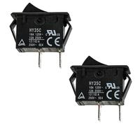2-Pack Interruttore a Bilanciere HQRP ON/OFF 2 Poli 16A 125V Nero per KEDU HY35C