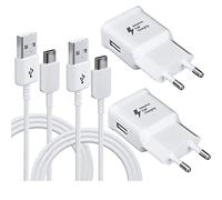 2-Pack Kit caricatore rapido adattatore con 120 cm, cavo USB tipo C compatibile con Samsung Galaxy S8 S8+ S9 Plus S9+ S10 S10 Plus S10e A50 A51 A40 A42 5G A5 USB-C, caricatore rapido
