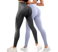 2 Pack Leggins 3D Anticellulite Donna Fitta Bella Leggings Cellulite Leggins Compressione Graduata Lipedema Push Up Sculpture Leggings Sportivi Yoga e Uso Quotidiano
