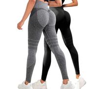 2 Pack Leggins 3D Anticellulite Donna Fitta Bella Leggings Cellulite Leggins Compressione Graduata Lipedema Push Up Sculpture Leggings Sportivi Yoga e Uso Quotidiano