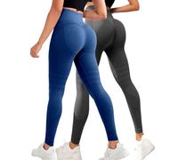 2 Pack Leggins 3D Anticellulite Donna Fitta Bella Leggings Cellulite Leggins Compressione Graduata Lipedema Push Up Sculpture Leggings Sportivi Yoga e Uso Quotidiano